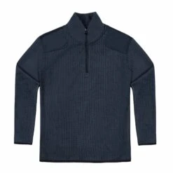 FLEECE-LINED QUARTER ZIP SWEATER -Blauer Store 228 04 flat fleece lined quarter zip front sweater 24