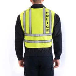 ZIP-FRONT BREAKAWAY SAFETY VEST - POLICE LOGO -Blauer Store 343p 55 back zip front breakaway safety vest police logo