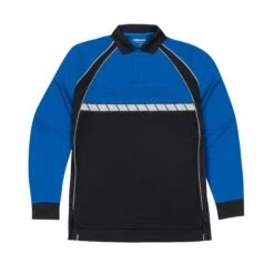 LONG SLEEVE COLORBLOCK PERFORMANCE POLO SHIRT -Blauer Store 8143 65 34 flat long sleeve colorblock polo 1