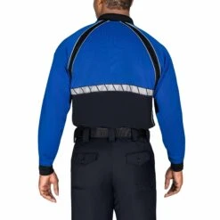LONG SLEEVE COLORBLOCK PERFORMANCE POLO SHIRT -Blauer Store 8143 65 back long sleeve colorblock polo 1