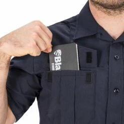 ResponderFR Short Sleeve Shirt With GlenGuard® -Blauer Store 8213 03 detail1 responderfr short sleeve shirt glenguard