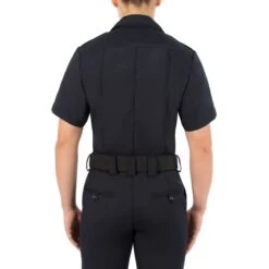 WOMEN'S SHORT SLEEVE WOOL SHIRT -Blauer Store 8460w 04 back wool shirt womens