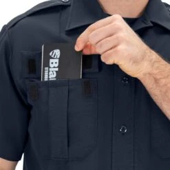 SHORT SLEEVE ZIPPERED POLYESTER SHIRT -Blauer Store 8610 z 04 detail1 ss zippered polyester shirt 1