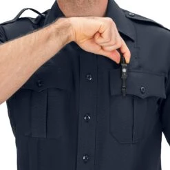 SHORT SLEEVE ZIPPERED POLYESTER SHIRT -Blauer Store 8610 z 04 detail2 ss zippered polyester shirt 1