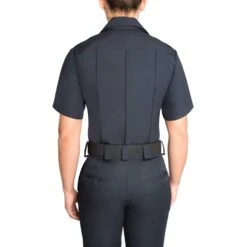 WOMEN'S SHORT SLEEVE ZIPPERED POLYESTER SHIRT -Blauer Store 8610w z 04 back zippered polyester shirt womens